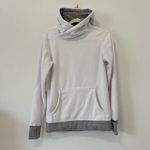 Lululemon | Runaway Fleece Hoodie | Sz 8 | White / Heathered Herringbone | EUC